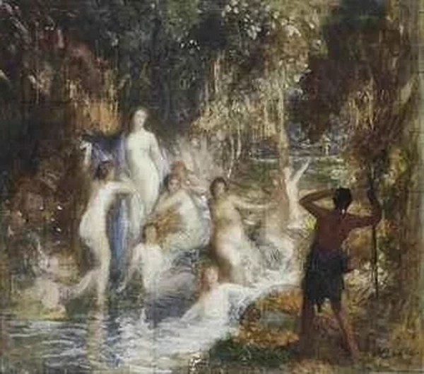 Figure allegoriche in un ruscello